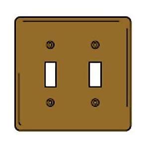  Bryant Sbp2 Toggle Plate, 2 Gang, Standard, Brass Plated 
