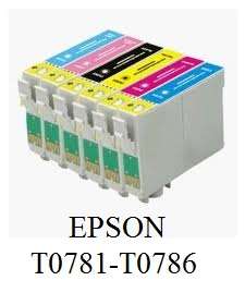 6PK T0781 T0786 SET INK COMP WITH EPSON R280 R380 RX580  