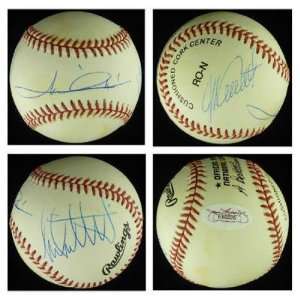 Mario Michael Jeff Andretti Signed Baseball JSA COA   Autographed 