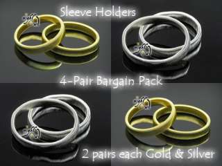 SHIRT SLEEVE HOLDERS,ARM BANDS,GOLD SILVER 4 PAIR PACK  