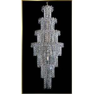  Small Crystal Chandelier, 4950 E 19, 16 lights, Silver, 19 