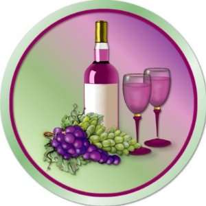  Wine Grapes Toast Round Sticker Arts, Crafts & Sewing