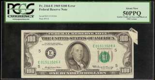 AU 1969 $100 DOLLAR BILL BUTTERFLY GUTTER FOLD ERROR FED RES NOTE Fr 