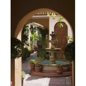 Typical Courtyard, Oaxaca City, Oaxaca, Mexico, North America Premium 