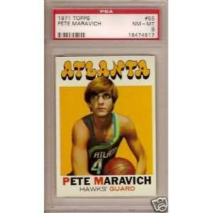  1971 72 Topps PETE MARAVICH # 55 (PSA 8) HOF Sports 