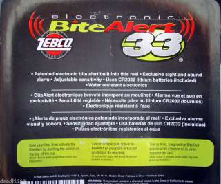 New ZEBCO 33 with BITE ALERT SPINCASTING REEL LINE 032784587682  