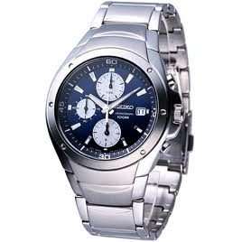 Seiko Chronograph Blue Dial Gents Bracelet Strap Watch SND777  