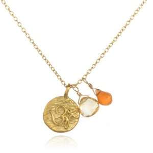   Gold Vermeil Citrine & Carnelian Three Assurances Necklace Jewelry