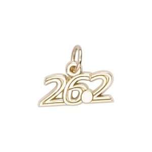  Rembrandt Charms Marathon 26.2 Plain Charm, Gold Plated 