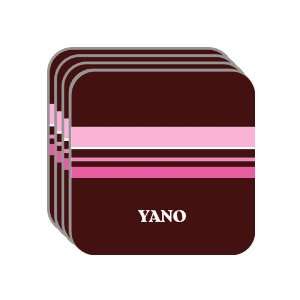 Personal Name Gift   YANO Set of 4 Mini Mousepad Coasters (pink 