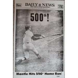  Mantle Hots His 500th Home Run Poster 