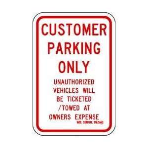  Parking Sign,customer Parking,18 X 12 In   LYLE 
