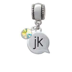  jk   Just Kidding   Text Chat European Charm Bead Hanger 