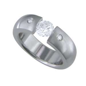  Etoile   Unique Tension Cubic Zirconium Engagement Ring 