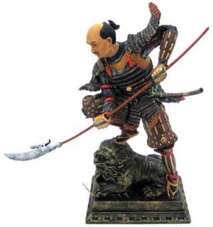 Naginatajutsu Samurai Warrior Statue Japan Hand Painted  