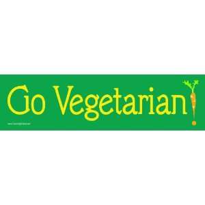  Go Vegetarian  Bumper Sticker. Automotive