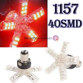 1157 Car 5 arms 40 SMD LED Tail Break light bulb Red  
