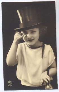 Child Girl Walking Stick 1920s Photo postcard SET of 5  