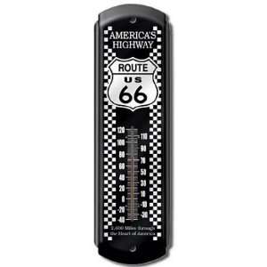  (5x17) Route 66 Metal Indoor/Outdoor Weather Thermometer 