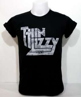 Thin Lizzy Vintage Black T Shirt Irish Hard Rock S XL  