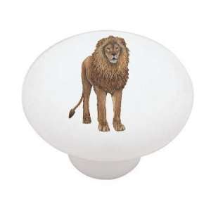 Big Lion Decorative High Gloss Ceramic Drawer Knob 