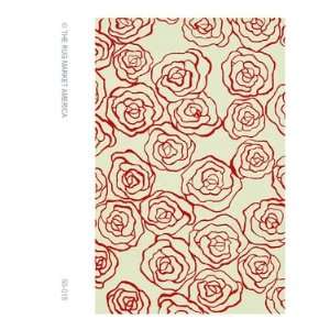 The Rug Market America Rexford Deco Rose Red 60018 Ivory/red 5X8 Area 