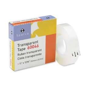  SPR60047   Transparent Tape, 3/4x1296, 1 Core, Transparent 