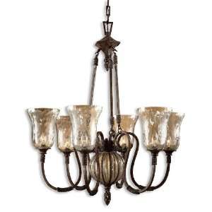  Uttermost 39 Inch Galeana 6 Lt Chandelier Mouth Blown 