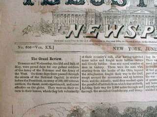 1865 illust Civil War newspaper LINCOLN BURIAL SPRINGFIELD Illinois 