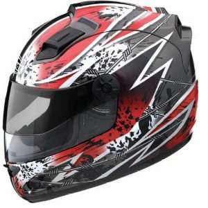  GMAX GM 68S Full Face Motorcycle Helmet Silver/Red w/LED 