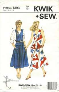 kwik sew 1393 for making this sleeveless dress or jumper with v neck 