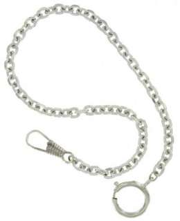 Watch Chain Silver Tone Cable Link 13 Pocket Fob  