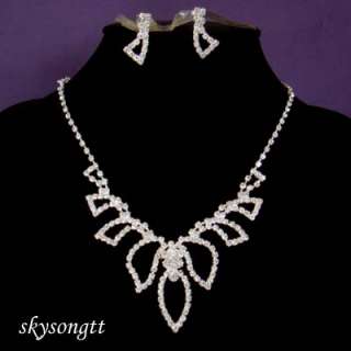 Clear Swarovski Crystal Pendant Necklace Set S1469W  