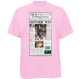   Inquirer Historic Win Barak Obama Pink T shirt
