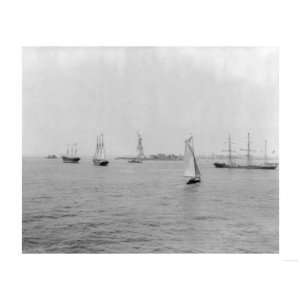  New York Harbor and Statue of Liberty from Battery Point 