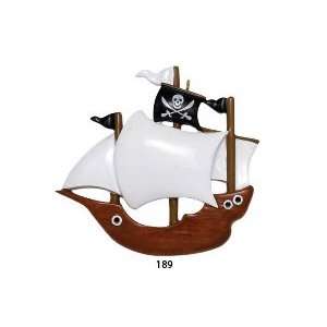  7069 Pirate Ship Personalized Christmas Ornament