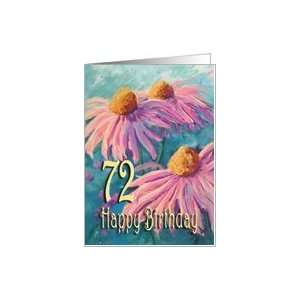 72nd Happy Birthday   Pink Rudbeckias Card Toys & Games