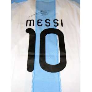  Argentina Messi Hand Signed Autographed Soccer Jersey 