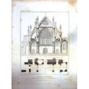    1825 EXETER CATHEDRAL PLAN ARCHITECTURE WYATT KEUX