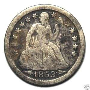 1853 Seated Liberty Dime (With Arrows)  
