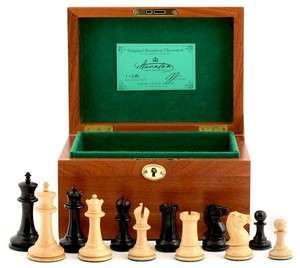 Jaques of London 1854 Edition Staunton Chess Set with Mahogany Chess 