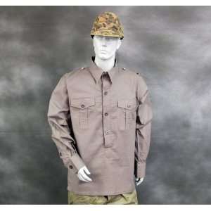 German WWII Wehrmacht Olive Grey Field Shirt  MEDIUM US 38 40