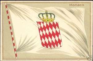 Principality of Monaco, National FLAG (1910s) Embossed  
