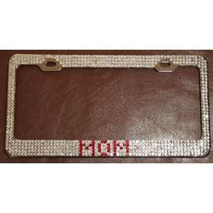  CUSTOMIZE 5 ROW CRYSTAL LICENSE PLATE FRAME, W CAPS 
