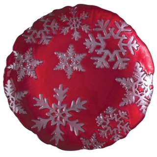 Vietri Snowflake Red Round Platter SNO 5221R  