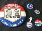 Lot of 5 Lyndon Johnson pinback buttons   1964 campaign