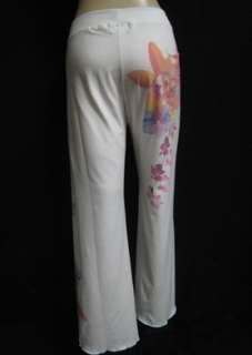 Claire Pettibone White Orchid Print Yoga Pant NWT L  