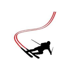  downhill ski skiing red track Stickers Arts, Crafts 