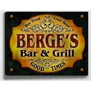 Berges Bar & Grill 14 x 11 Collectible Stretched 