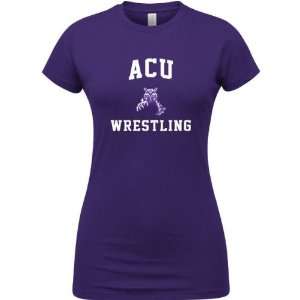   Wildcats Purple Womens Wrestling Arch T Shirt